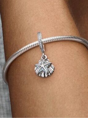 Pandora Starfish & Seashell Dangle Charm – Sterling Silver (S925 ALE)